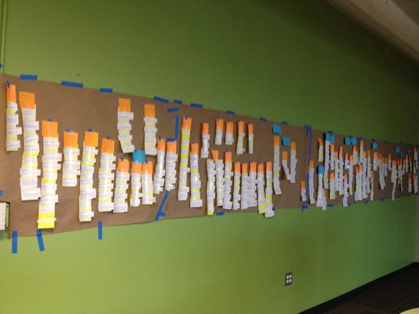 Affinity wall about 1/4 of the way done that we built at DTX